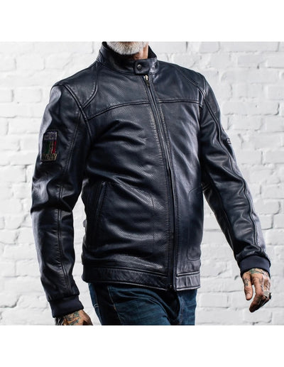 Holyfreedom leather jacket for motorcycle use. Available at Dude Bikes Riga, Latvia.