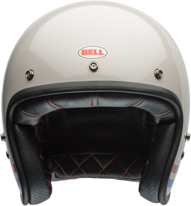 Bell Custom 500 Gloss White Stripes RB motorcycle helmet