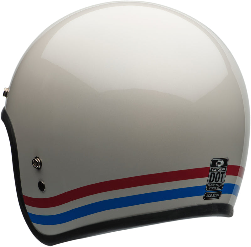 Bell Custom 500 Gloss White Stripes RB motorcycle helmet