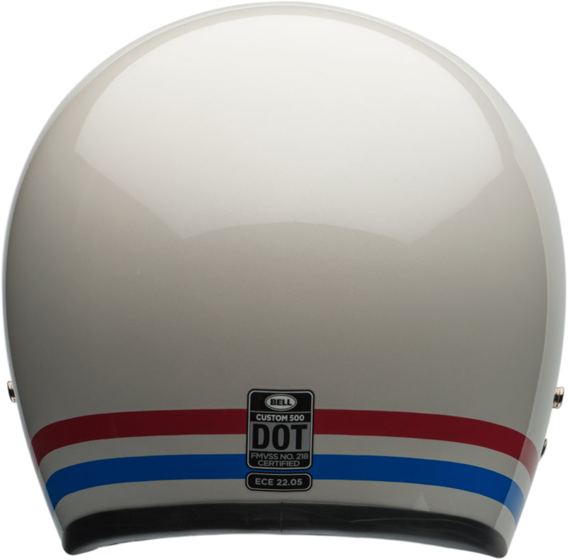 Bell Custom 500 Gloss White Stripes RB motorcycle helmet