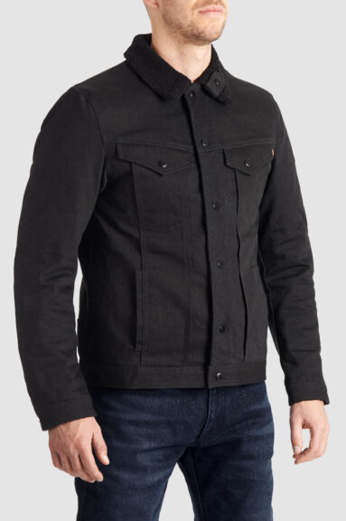 Pando Husky Jacket Black – Sherpa Trucker Motorcycle Jacket Unisex at dude bikes motorcycle store