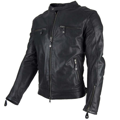 classic black leather motorcycle jacket for men at dude bikes