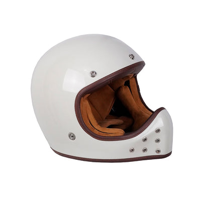 By City rock white classic style enduro helmet at dude bikes motorcycle store