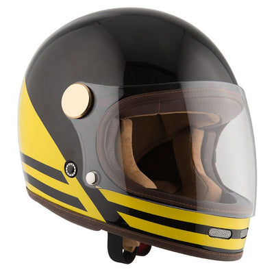 By City Roadster II Black/Yellow Motorcycle Helmet from Dude Bikes