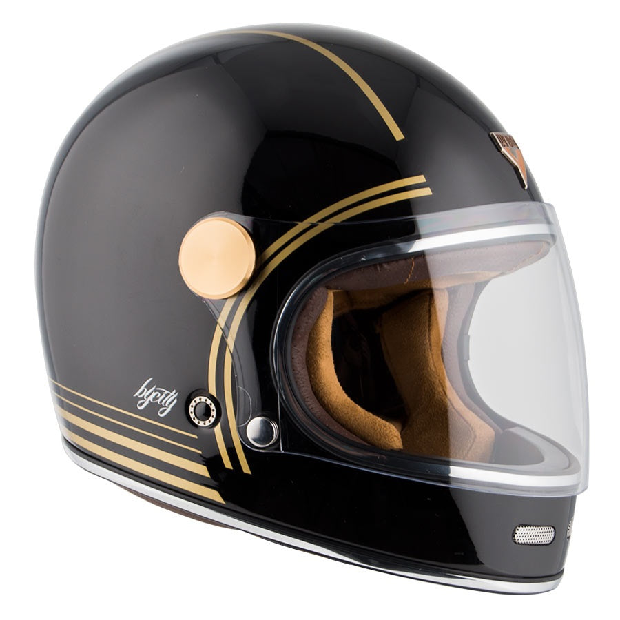 By City Roadster Gold Black motorcycle helmet